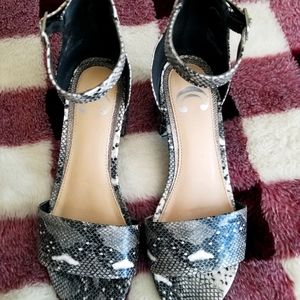 Charming Charlie Snake Print Sandals